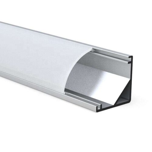 With Pc Cover Channel 90 Degrees Angle Silver Black White Aluminum Strip Extruded Corner Led Profile