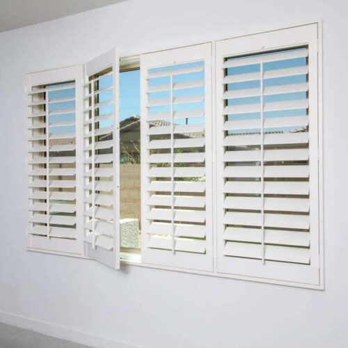 US Australia style Factory Wholesale Jalousie louver window sliding door 2.5 3.5 4.5 inch Aluminum outdoor plantation shutters